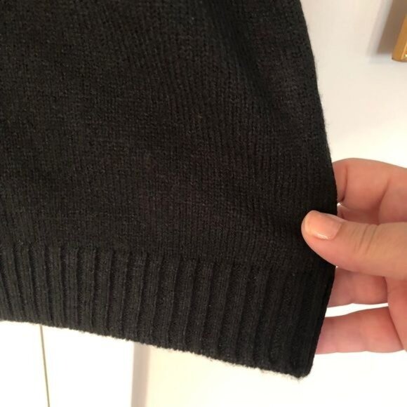 WAYF Black Puff Sleeve Long Sleeve Sheath Sweater Dress Size XLarge - Picture 4 of 12